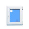 Einflügeliges fenster PVC 500x600 Weiss Drehkipp Rechst Gefrorenes Glas