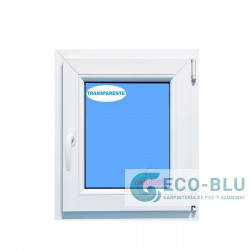 Ventana PVC 500x600 Blanca Oscilobatiente derecha Vidrio Transparente