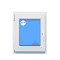 Einflügeliges fenster PVC 500x600 Weiss Drehkipp links Gefrorenes Glas