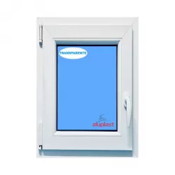 Ventana PVC 800x1000 Blanca Oscilobatiente Izquierda Vidrio Transparente
