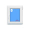 Einflügeliges fenster PVC 600x700 Weiss Drehkipp Rechst Gefrorenes Glas