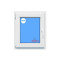 Ventana PVC 600x700 Blanca Oscilobatiente Izquierda Vidrio Mate