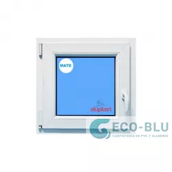 Einflügeliges fenster PVC 600x500 Weiss Drehkipp links Gefrorenes Glas