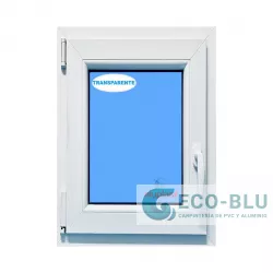 Ventana PVC 700x1000 Blanca Oscilobatiente Izquierda Vidrio Transparente