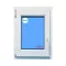 Ventana PVC 700x1000 Blanca Oscilobatiente Izquierda Vidrio Mate