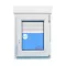 Einflügeliges fenster PVC 800x1155 Weiss Drehkipp Rechst Gefrorenes Glas von Vorbaurollläden