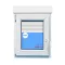 Einflügeliges fenster PVC 800x1155 Weiss Drehkipp links Gefrorenes Glas von Vorbaurollläden
