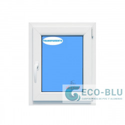 Ventana PVC 600x800 Blanca Oscilobatiente derecha Vidrio Transparente
