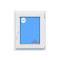 Ventana PVC 600x800 Blanca Oscilobatiente derecha Vidrio Mate