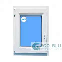 Ventana PVC 600x1000 Blanca Oscilobatiente Izquierda Vidrio Mate
