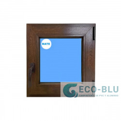 Windows Upvc Tilt and Turn 500X500 Single Right Walnut Glass Frosted