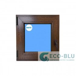 Windows Upvc Tilt and Turn 500X500 Single Left Walnut Glass Frosted