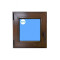 Ventana PVC 500x500 Nogal Oscilobatiente Izquierda Vidrio Mate