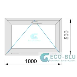 Ventana PVC 1000x500 Blanca Oscilante Vidrio Transparente