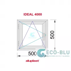Windows Upvc Tilt and Turn 500X500 Single Left White Glass Frosted