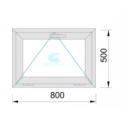 Fenêtre PVC 800x500 Abattant Blanc Verre opaque