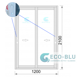 Sliding door 1200x2100 White Glass Clear Door Handle Indoor hidden