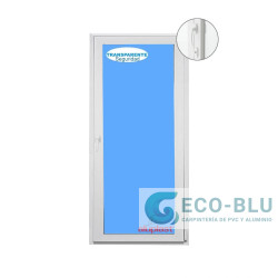 Balconera PVC 1080x2000  Blanca  Oscilobatiente Vidrio Transparente de seguridad