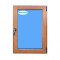 Ventana PVC 700x1000 Roble Dorado Oscilobatiente Derecha Vidrio Transparente