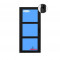 Balconera PVC 820x2500 Negra Practicable con travesaños Izquierda