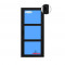 Balconera PVC 820x2500 Negra Practicable con travesaños Derecha