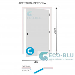Puerta LUNA DERECHA Serie 77 OUTLET