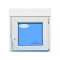 Einflügeliges fenster PVC 1190x1245 Weiss Drehkipp Rechts  Sauberes Glas von Vorbaurollläden