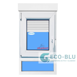Ventana PVC Oscilobatiente 700X1535 Blanca Izquierda Vidrio Transparente  (Persiana) con fijo