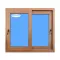 Ventana PVC 1000x1000 Roble Dorado Corredera Vidrio Transparente
