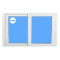 Ventana PVC 800x500 Blanca Corredera Vidrio Mate