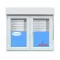 Ventana PVC 1200x1355 Blanca 2 Hojas Oscilobatiente con Persiana Vidrio Transparente