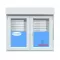 Fenêtre PVC oscillo-battant 1500x1340 2 Vantaux Blanc avec Volet roulant Verre Transparent