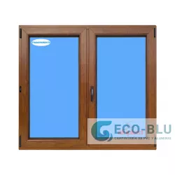 Windows Pvc Tilt and Turn 1000x1000 Double Golden Oak Glass Clear
