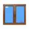 Zweiflügelige fenster PVC 1000x1000 Goldene Eiche Drehkipp Sauberes Glas