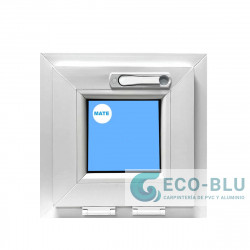 Ventana PVC Oscilante 400X400 Blanca Vidrio Mate Manivela Oculta