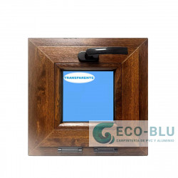 Ventana PVC Oscilante 400X400  Roble Dorado Vidrio Transparente