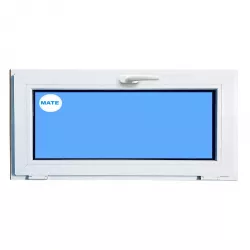 Kippfenster PVC 1000x500 Weiss Gefrorenes Glas