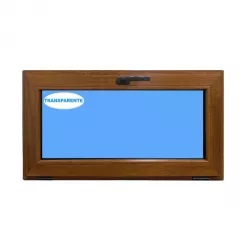 Fenêtre PVC 800x500 Abattant Chêne doré Verre Transparent