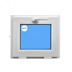 Kippfenster PVC 600x400 Weiss Gefrorenes Glas