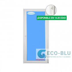 Puerta Balconera PVC 900x2100 Blanca Oscilobatiente Derecha Vidrio Transparente Manivela Interior